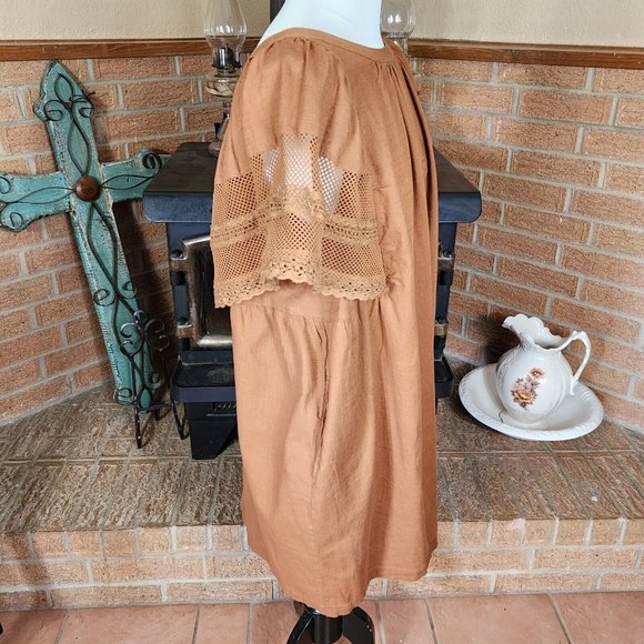 Old Navy Women's Flutter Sleeve Tie Back Mini Swing Dress Size L - Picture 3 of 6